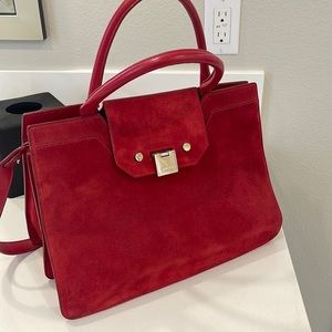 Jimmy Choo suede red bag
